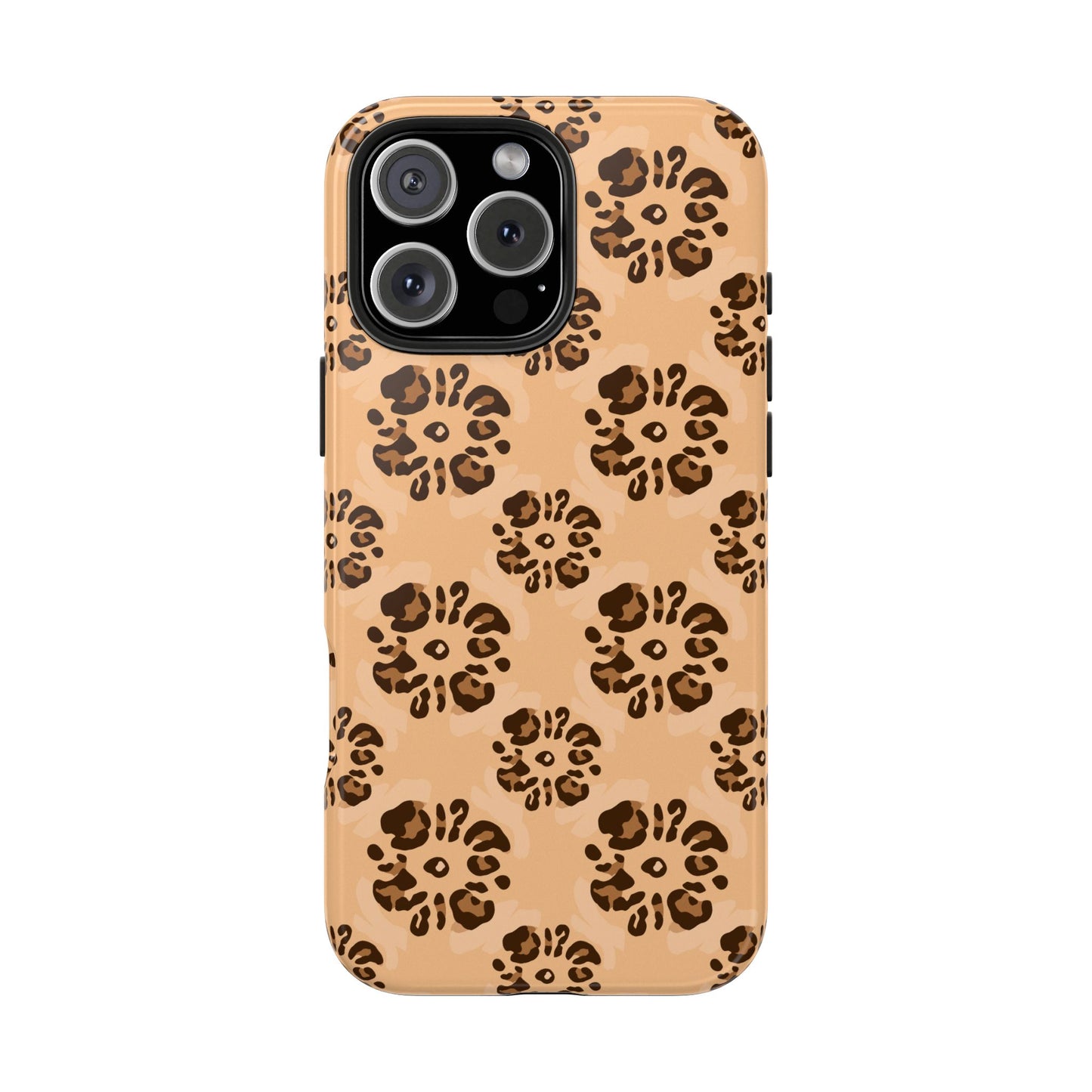 Tough Dual-Layer Phone Case - Leopard Floral Pattern for Ultimate Protection
