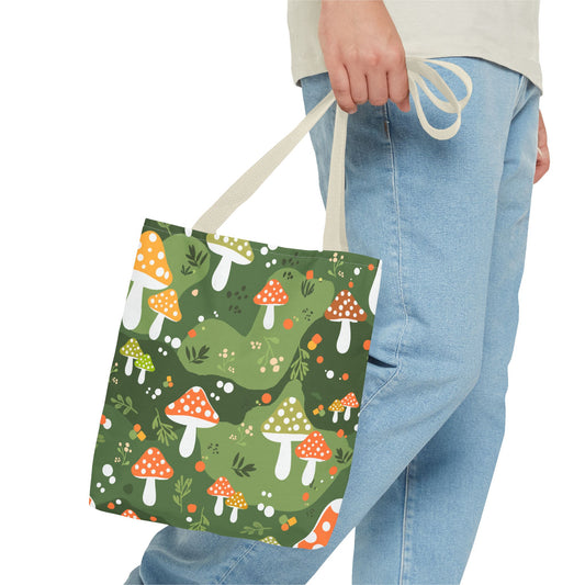 Folk Art Mushroom Tote Bag