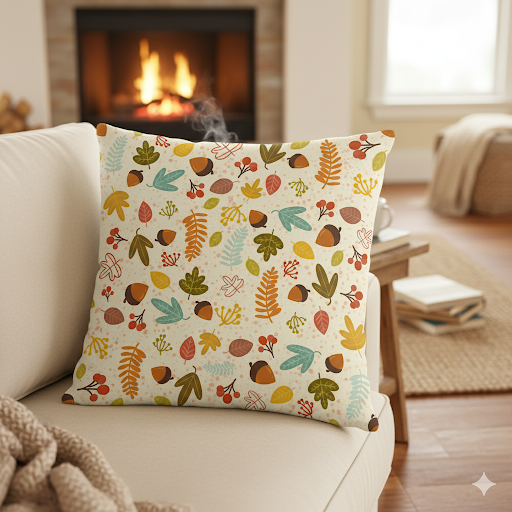 Cozy Floral Throw Pillow