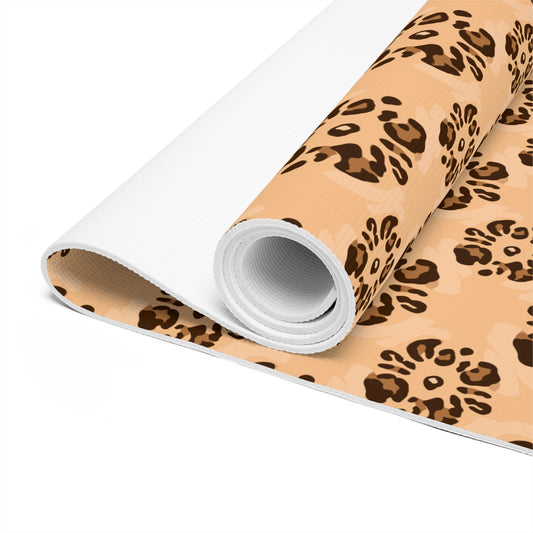 Leopard Floral Print Foam Yoga Mat – Non-Slip, Extra-Thick Comfort