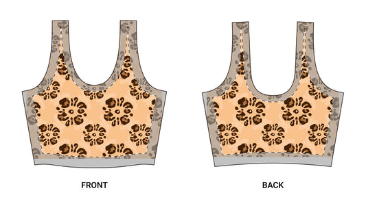 Leopard Floral AOP Sports Bra – High-Style, Medium-Support Activewear