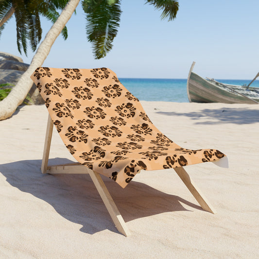 Luxury Leopard Floral Beach Towel – Soft, Fast-Drying, and Oversized