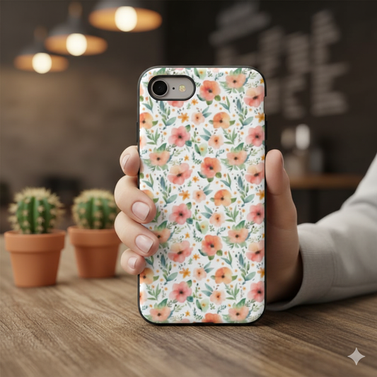 Watercolor Floral Print Tough Phone Case