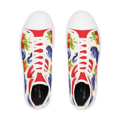 Colorful Fruit Pattern High Top Sneakers for Men