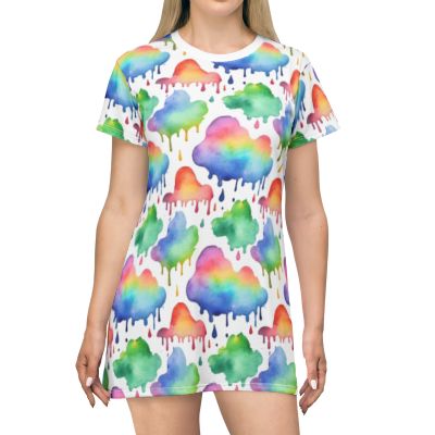 Colorful Watercolor T-Shirt Dress