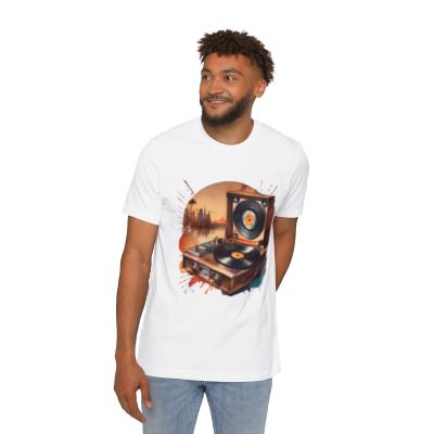 Vintage vinyl record player T-shirt