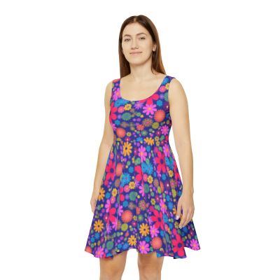 Ultra vibrant floral skater dress