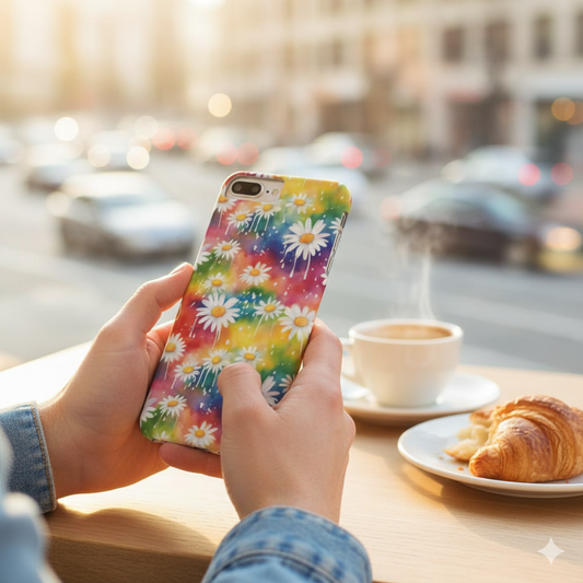 Daisy Rainbow Storm Slim Phone Case