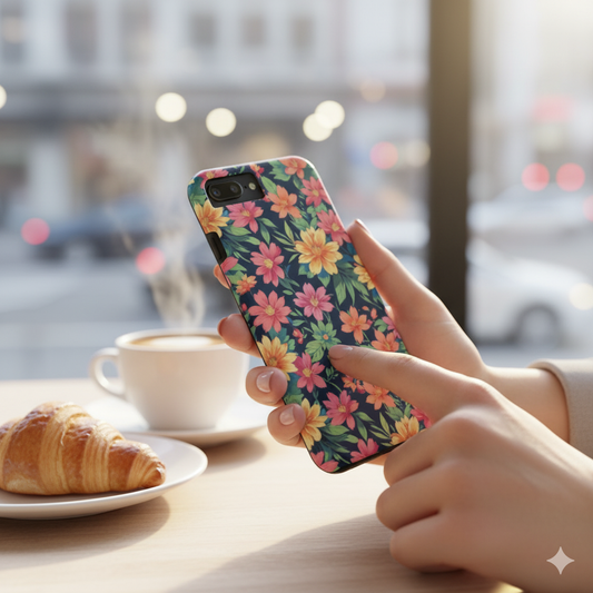 Tropical flowers Tough Phone Cases