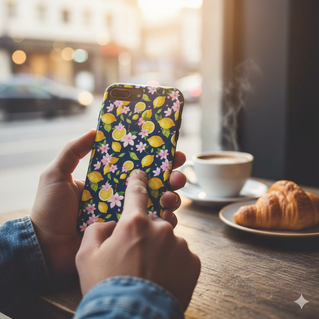 Lemon cherry blossom Tough Phone Cases