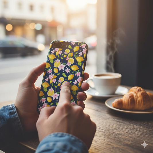 Lemon cherry blossom Tough Phone Cases