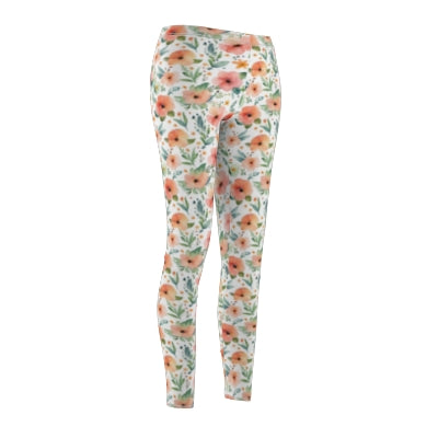 Watercolor Floral Print Women's Casual Leggings